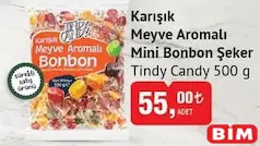 TİNDY CANDY KARIŞIK MEYVE AROMALI MİNİ BONBON ŞEKER 500 G - BAYRAM ŞEKERİ/ÇİKOLATASI